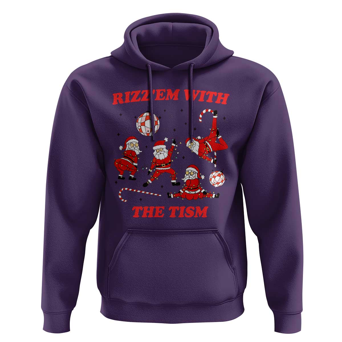Funny Santa Christmas Hoodie Rizz Em With The Tism - Wonder Print Shop