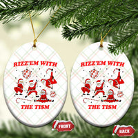 Funny Santa Xmas Ceramic Ornament Rizz Em With The Tism - Wonder Print Shop