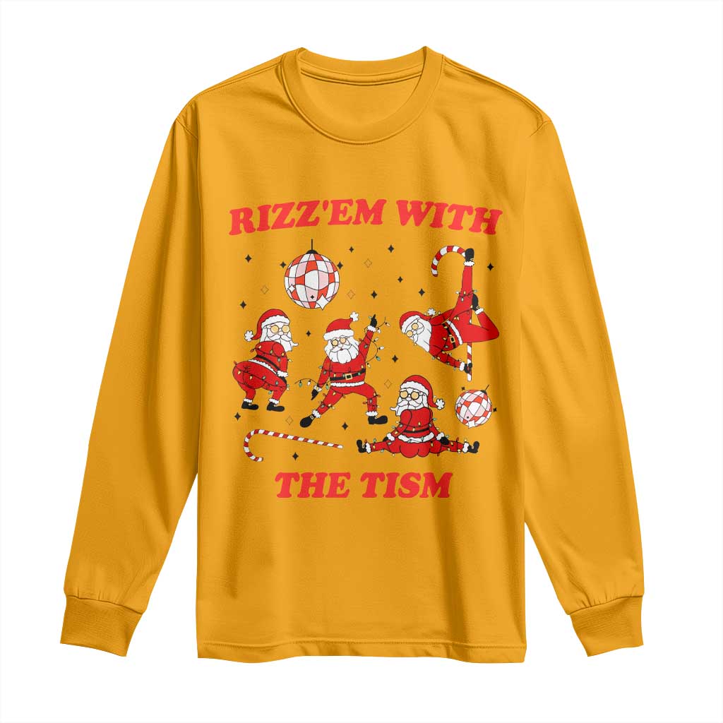 Funny Santa Christmas Long Sleeve Shirt Rizz Em With The Tism - Wonder Print Shop