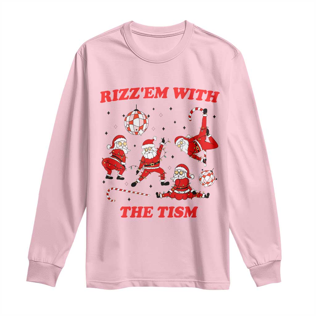 Funny Santa Christmas Long Sleeve Shirt Rizz Em With The Tism - Wonder Print Shop