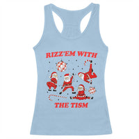 Funny Santa Christmas Racerback Tank Top Rizz Em With The Tism - Wonder Print Shop