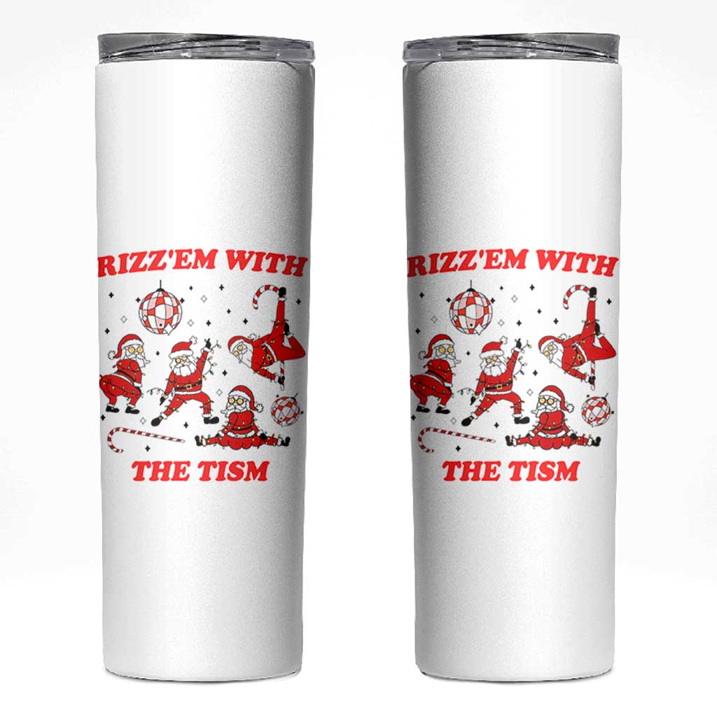Funny Santa Christmas Skinny Tumbler Rizz Em With The Tism - Wonder Print Shop