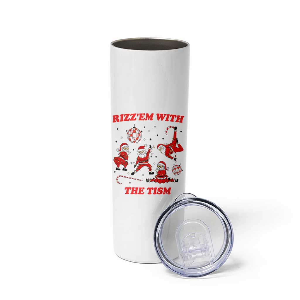 Funny Santa Christmas Skinny Tumbler Rizz Em With The Tism - Wonder Print Shop