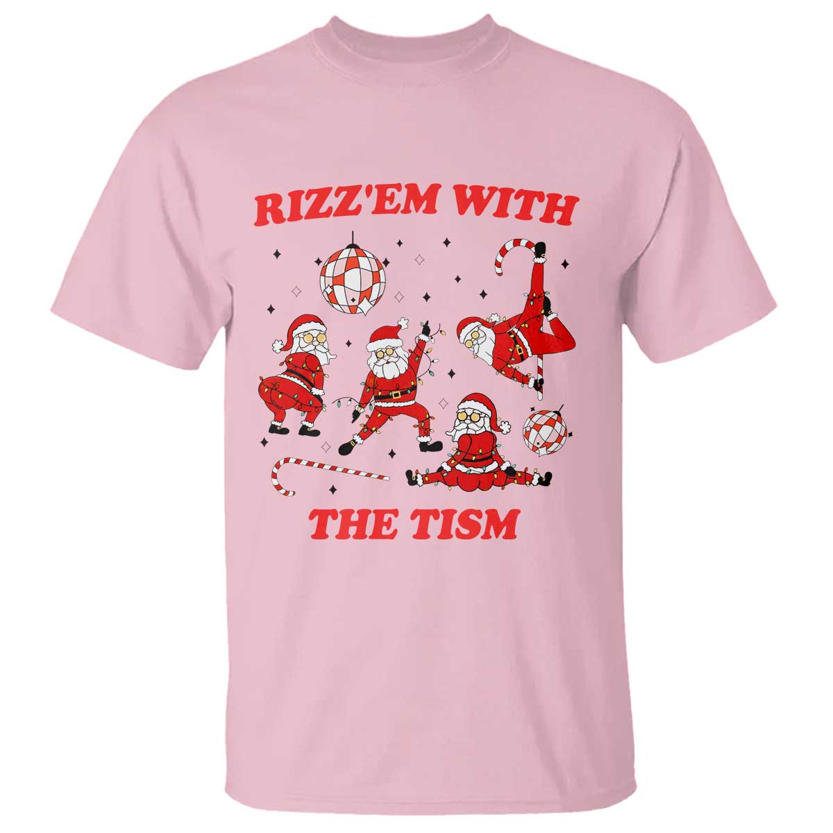 Funny Santa Christmas T Shirt Rizz Em With The Tism - Wonder Print Shop