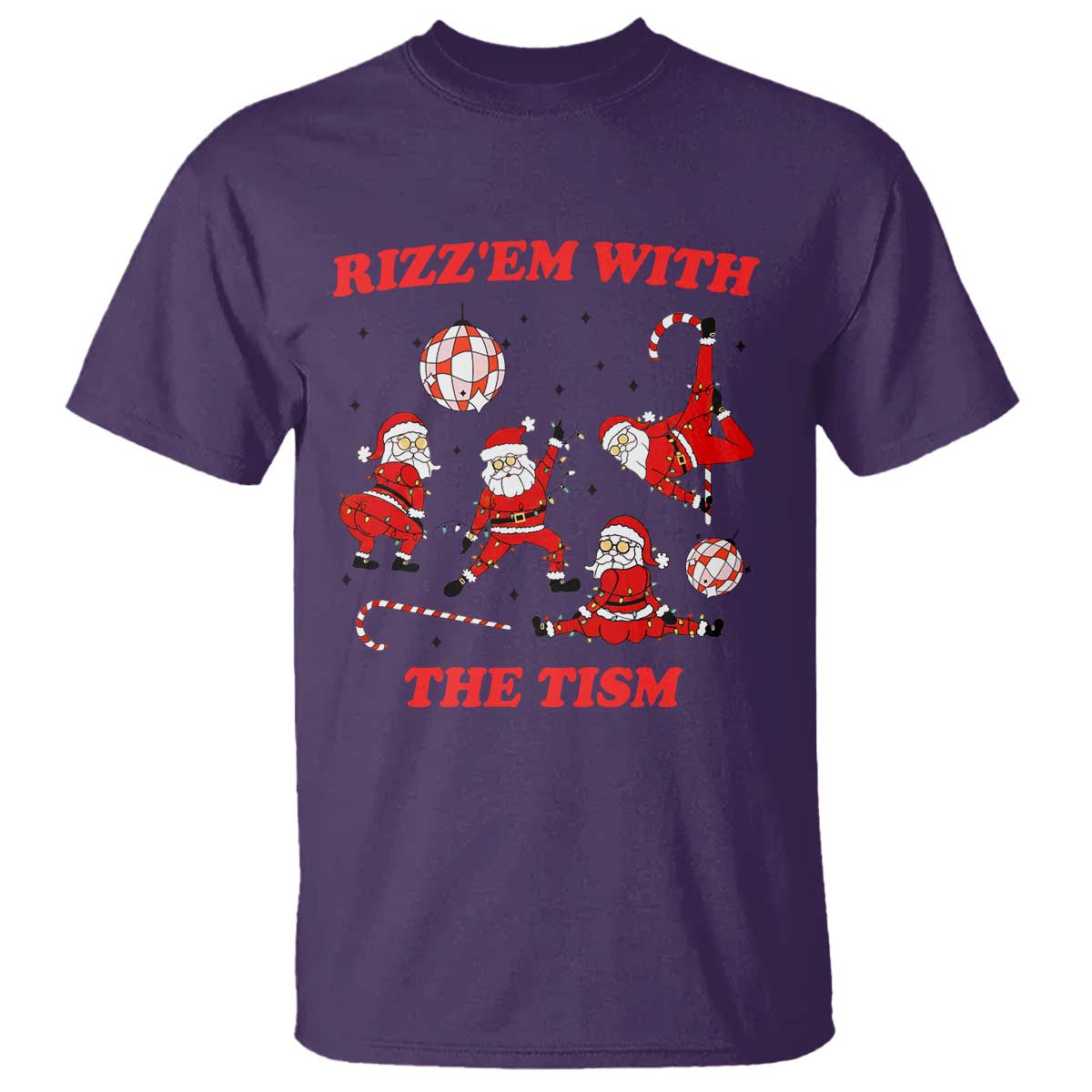 Funny Santa Christmas T Shirt Rizz Em With The Tism - Wonder Print Shop
