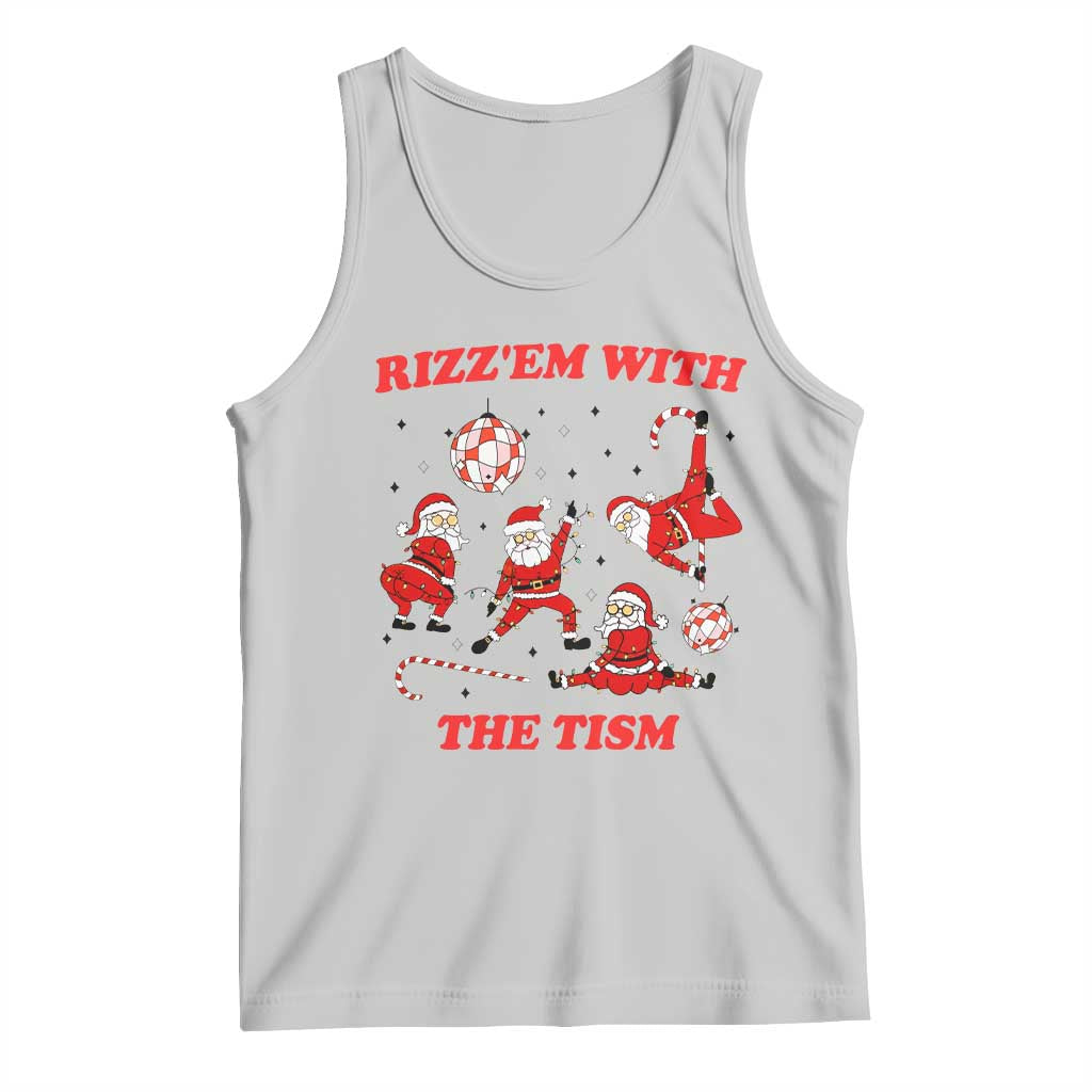 Funny Santa Christmas Tank Top Rizz Em With The Tism - Wonder Print Shop