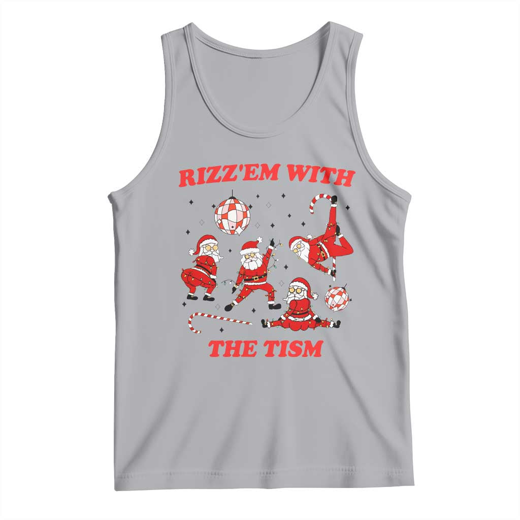 Funny Santa Christmas Tank Top Rizz Em With The Tism - Wonder Print Shop