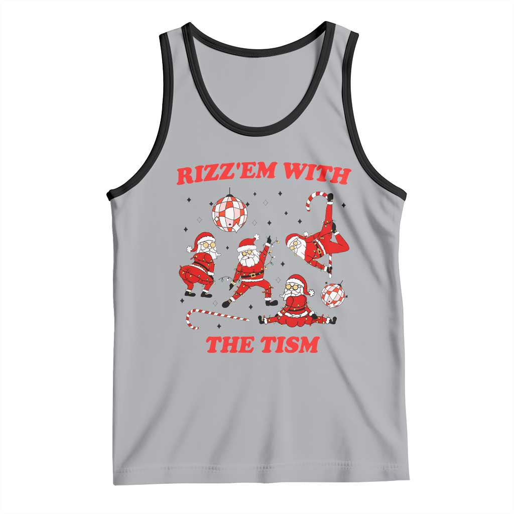 Funny Santa Christmas Tank Top Rizz Em With The Tism - Wonder Print Shop