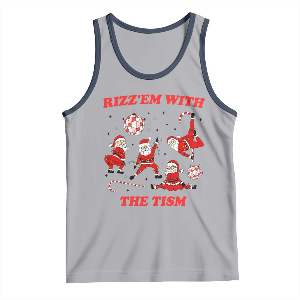 Funny Santa Christmas Tank Top Rizz Em With The Tism - Wonder Print Shop