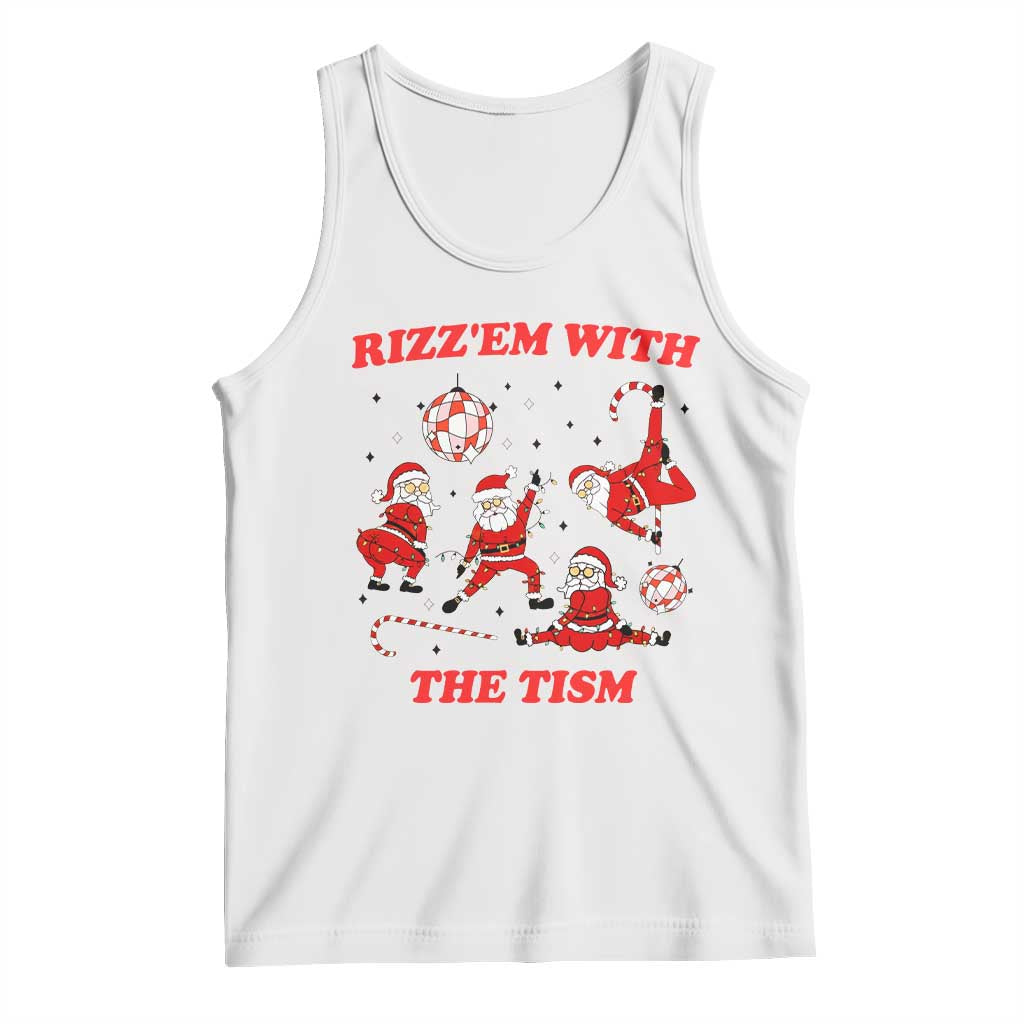Funny Santa Christmas Tank Top Rizz Em With The Tism - Wonder Print Shop