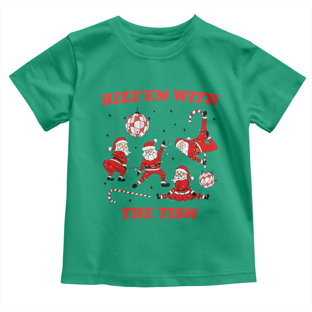 Funny Santa Christmas Toddler T Shirt Rizz Em With The Tism - Wonder Print Shop