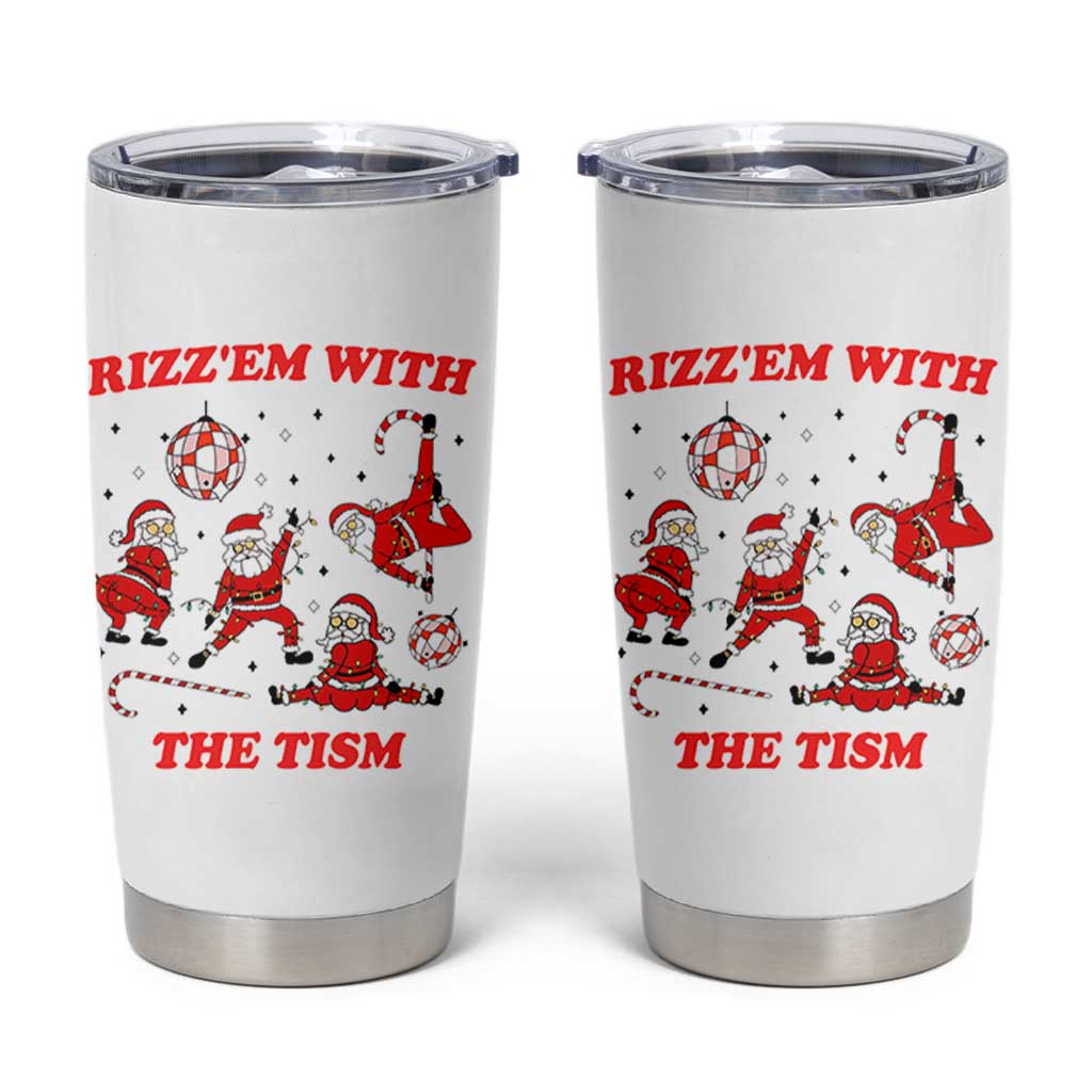 Funny Santa Christmas Tumbler Cup Rizz Em With The Tism - Wonder Print Shop
