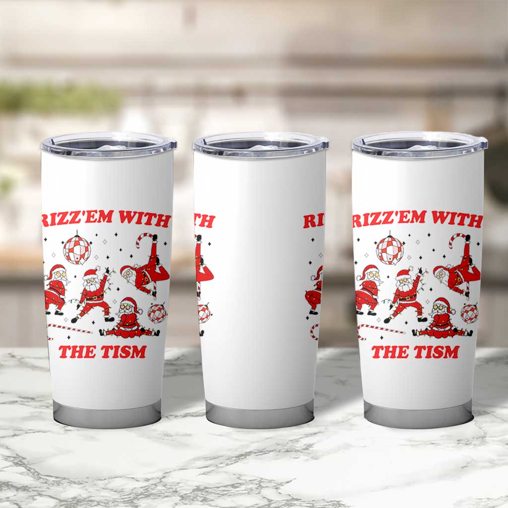 Funny Santa Christmas Tumbler Cup Rizz Em With The Tism - Wonder Print Shop