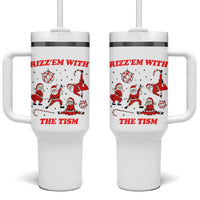 Funny Santa Christmas Tumbler With Handle Rizz Em With The Tism - Wonder Print Shop