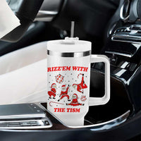 Funny Santa Christmas Tumbler With Handle Rizz Em With The Tism - Wonder Print Shop