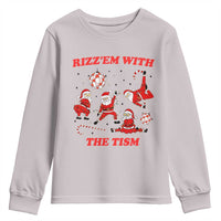 Funny Santa Christmas Youth Sweatshirt Rizz Em With The Tism - Wonder Print Shop