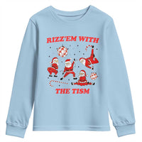 Funny Santa Christmas Youth Sweatshirt Rizz Em With The Tism - Wonder Print Shop