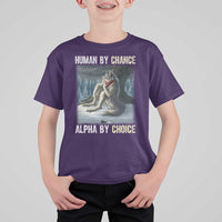 Funny Alpha Wolf Christmas Meme T Shirt For Kid Human By Chance Alpha By Choice - Wonder Print Shop