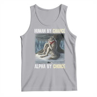 Funny Alpha Wolf Christmas Meme Tank Top Human By Chance Alpha By Choice - Wonder Print Shop