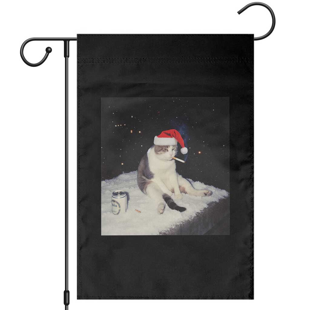 Funny Smoking Cat Christmas Meme Garden Flag - Wonder Print Shop