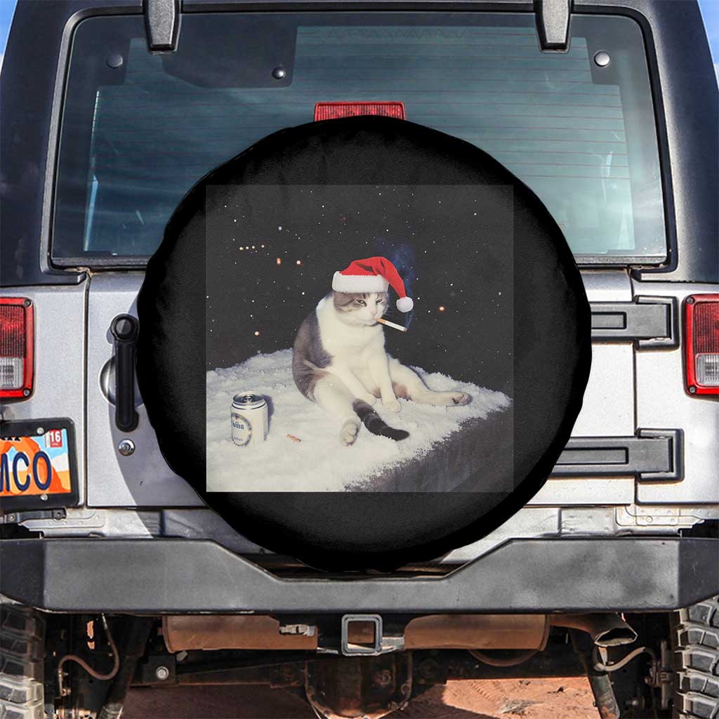 Funny Smoking Cat Christmas Meme Spare Tire Cover - Wonder Print Shop