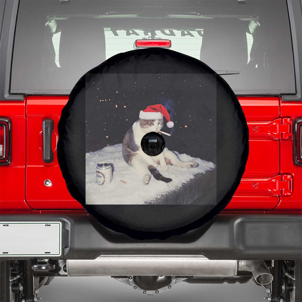 Funny Smoking Cat Christmas Meme Spare Tire Cover - Wonder Print Shop