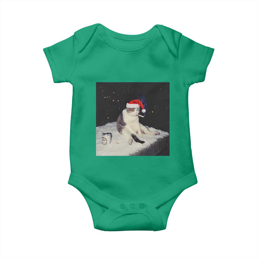 Funny Smoking Cat Christmas Meme Baby Onesie - Wonder Print Shop