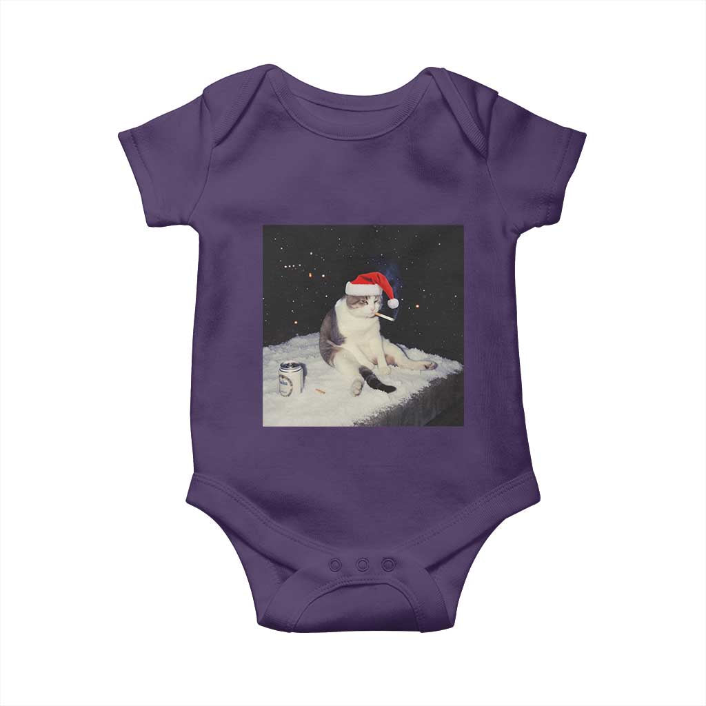 Funny Smoking Cat Christmas Meme Baby Onesie - Wonder Print Shop