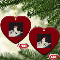 Funny Smoking Cat Xmas Meme Ceramic Ornament - Wonder Print Shop