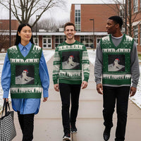 Funny Smoking Cat Xmas Meme V-Neck Knit Sweater Vest - Wonder Print Shop