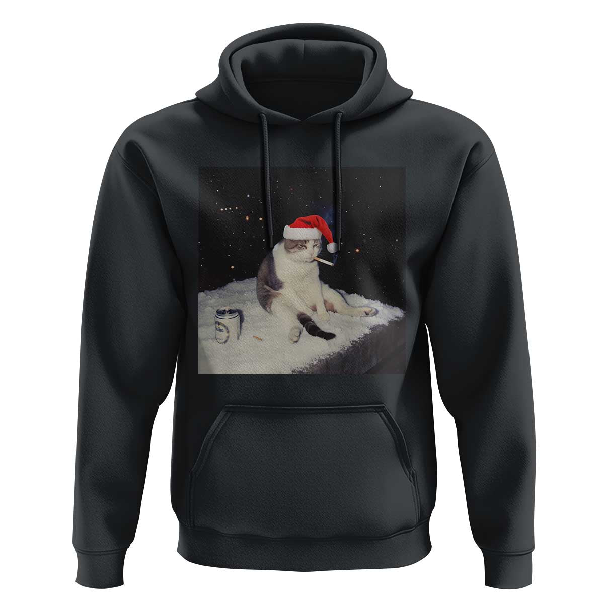 Funny Smoking Cat Christmas Meme Hoodie - Wonder Print Shop