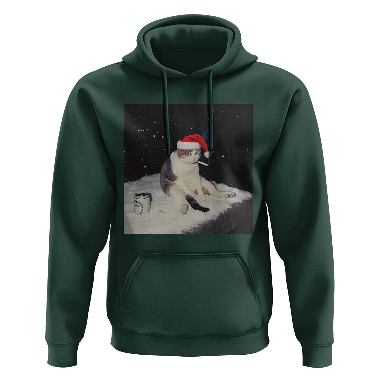 Funny Smoking Cat Christmas Meme Hoodie - Wonder Print Shop