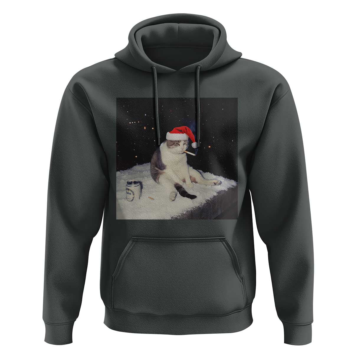 Funny Smoking Cat Christmas Meme Hoodie - Wonder Print Shop