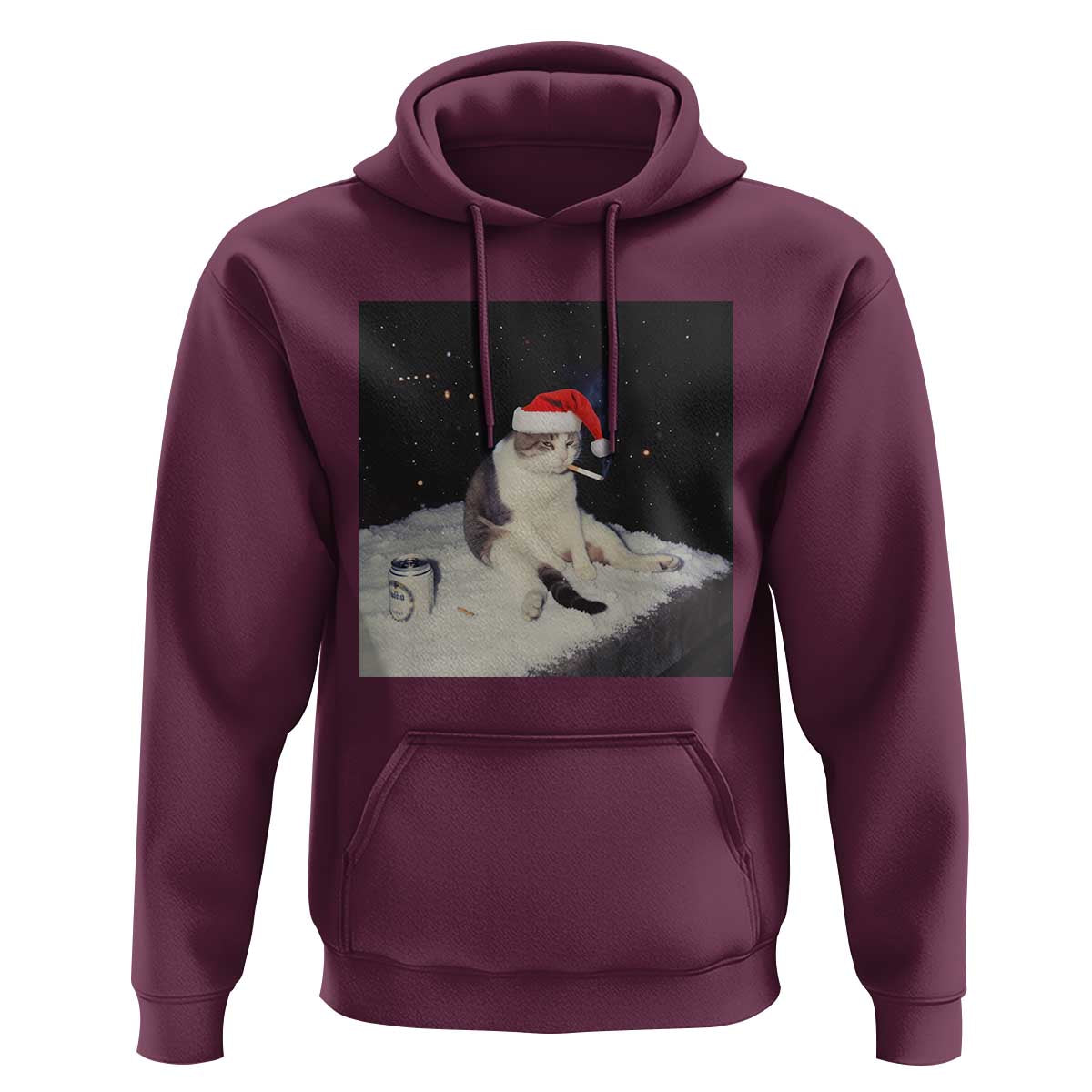Funny Smoking Cat Christmas Meme Hoodie - Wonder Print Shop
