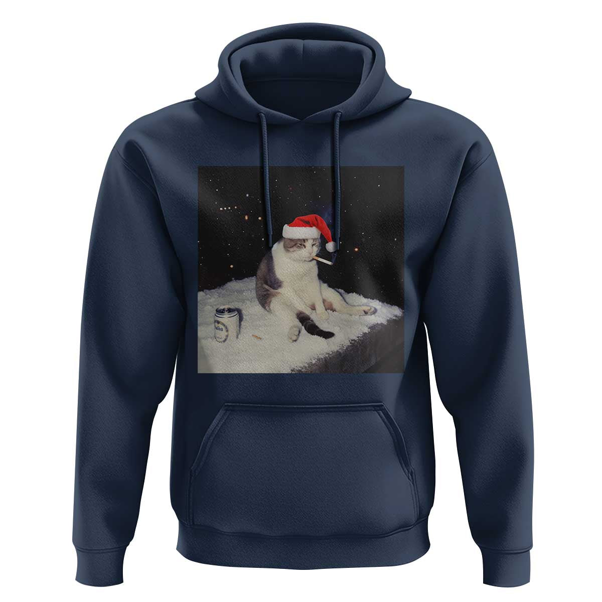 Funny Smoking Cat Christmas Meme Hoodie - Wonder Print Shop