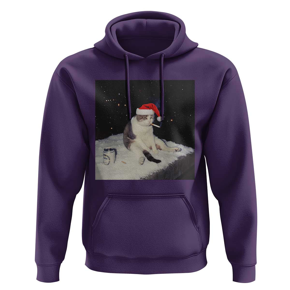 Funny Smoking Cat Christmas Meme Hoodie - Wonder Print Shop