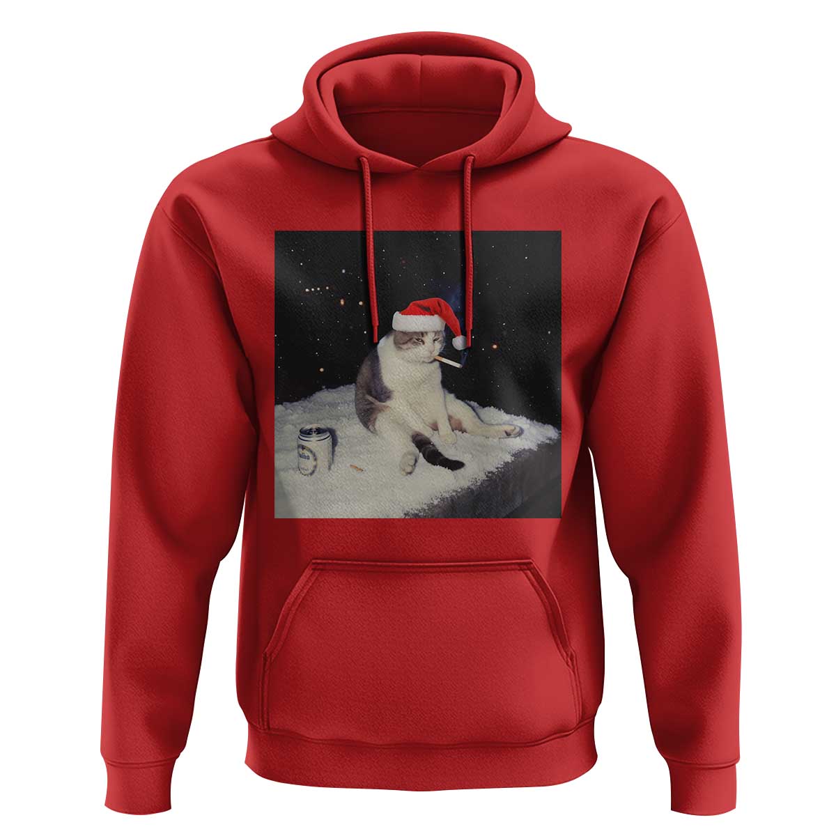 Funny Smoking Cat Christmas Meme Hoodie - Wonder Print Shop