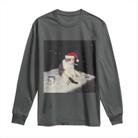 Funny Smoking Cat Christmas Meme Long Sleeve Shirt - Wonder Print Shop