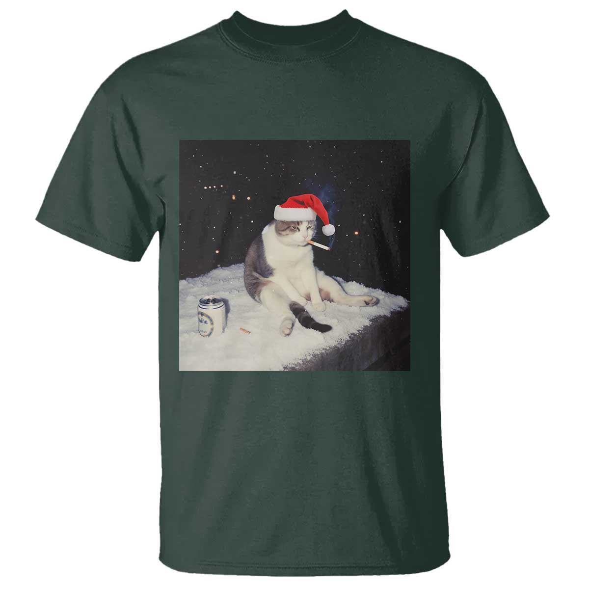 Funny Smoking Cat Christmas Meme T Shirt - Wonder Print Shop