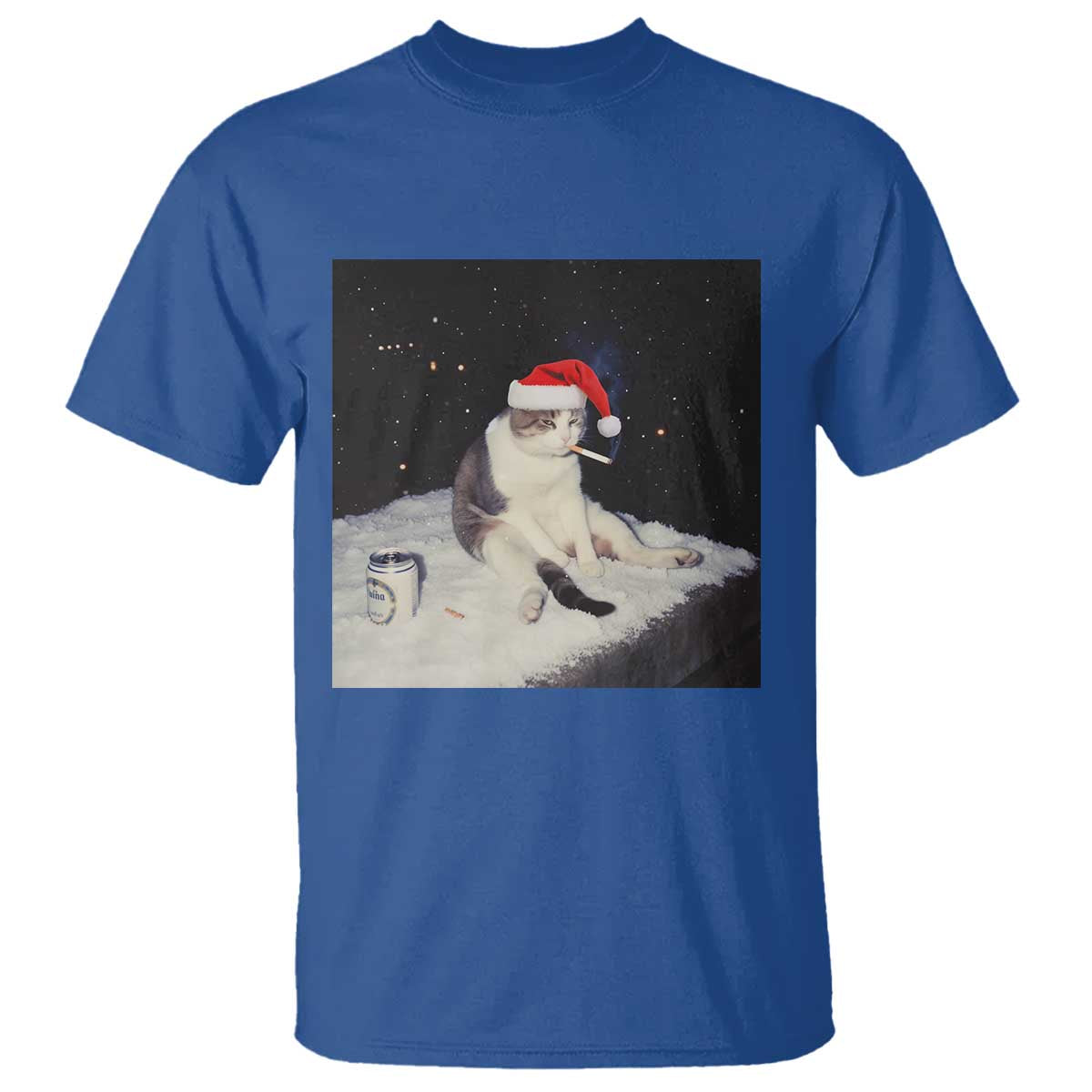 Funny Smoking Cat Christmas Meme T Shirt - Wonder Print Shop