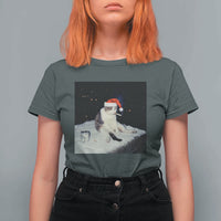 Funny Smoking Cat Christmas Meme T Shirt For Women - Wonder Print Shop