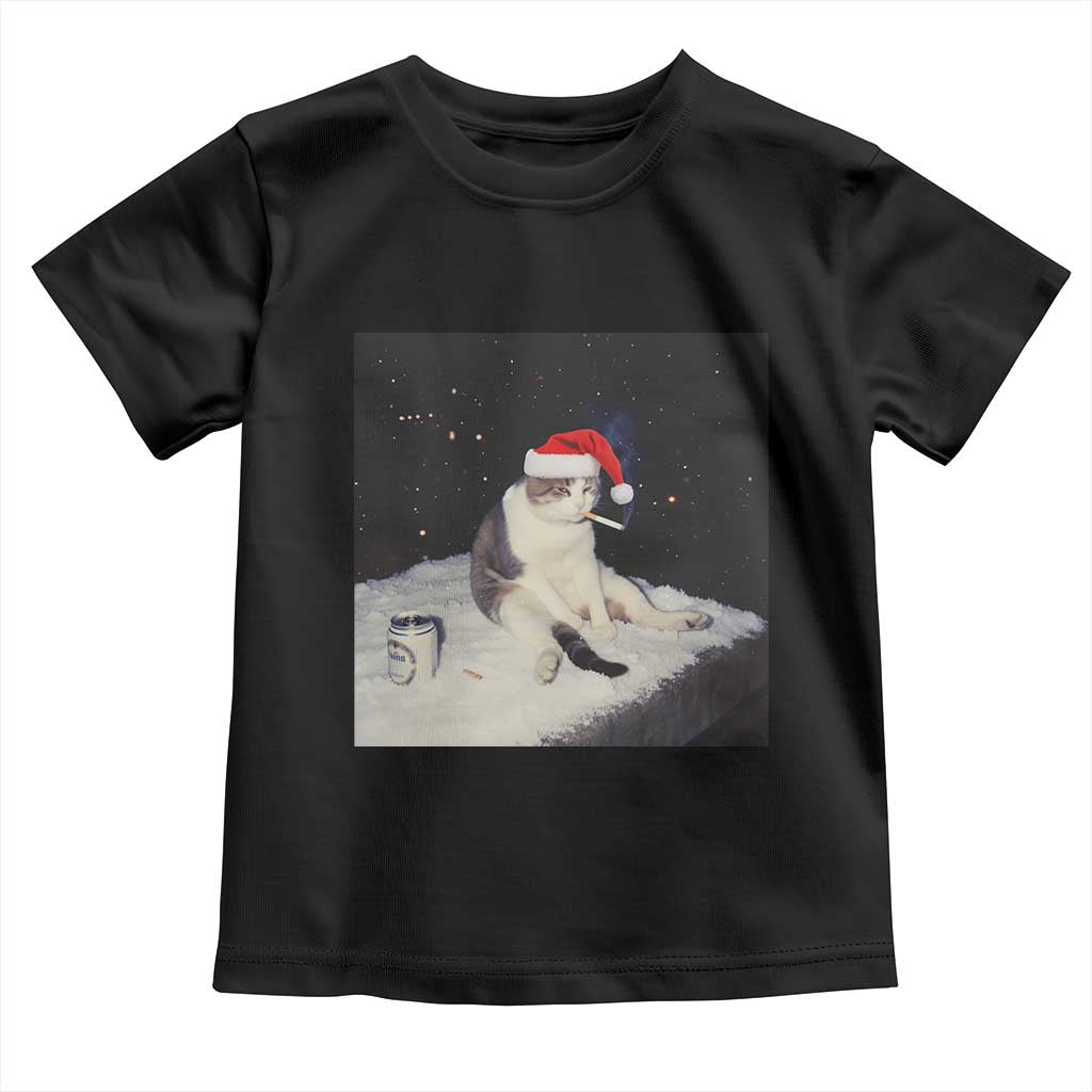 Funny Smoking Cat Christmas Meme Toddler T Shirt - Wonder Print Shop