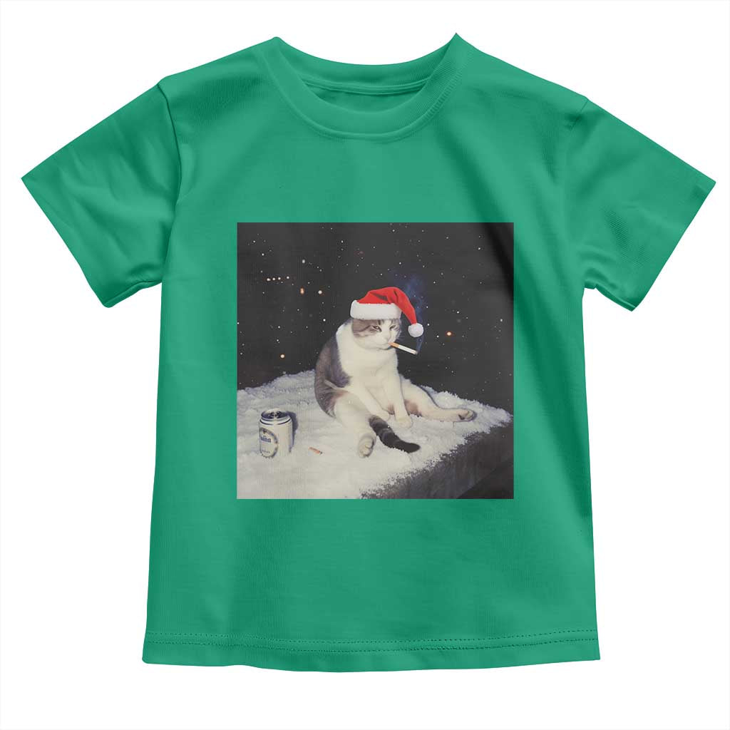 Funny Smoking Cat Christmas Meme Toddler T Shirt - Wonder Print Shop