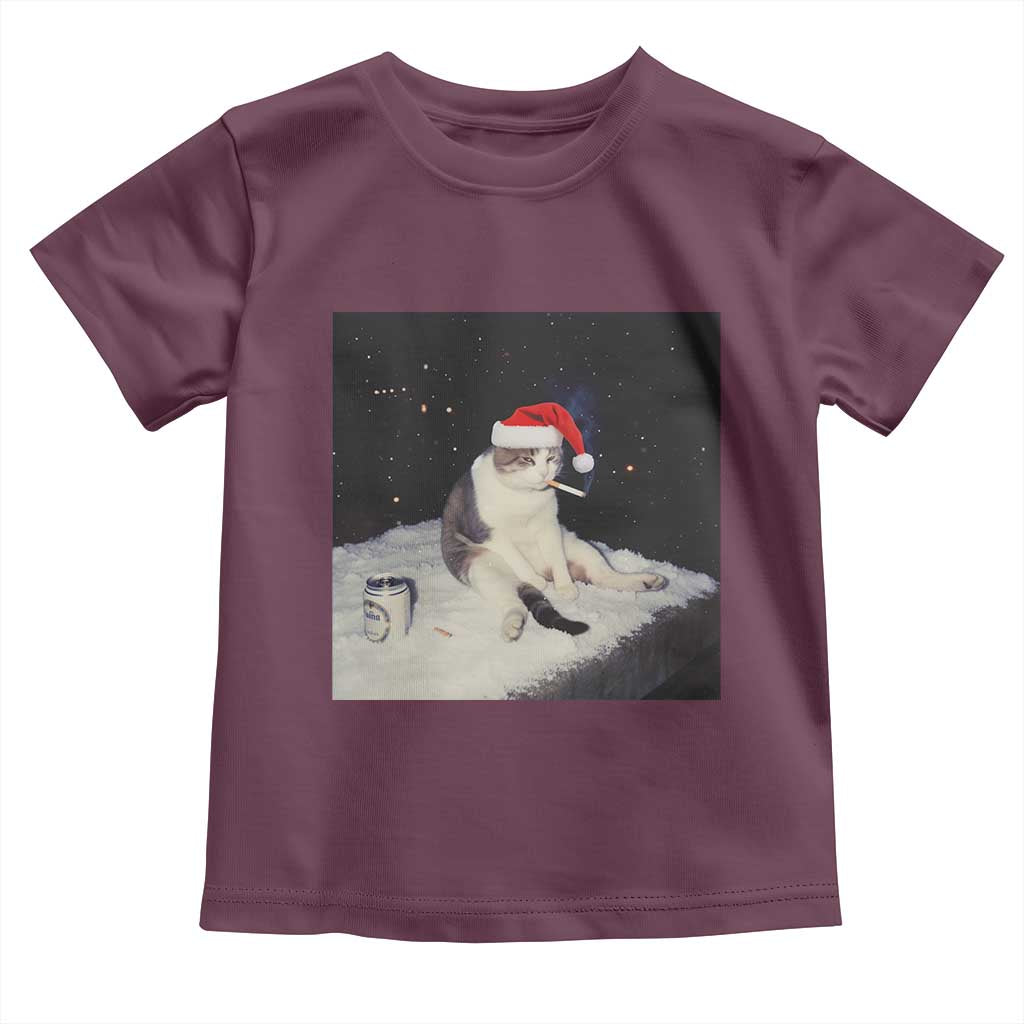 Funny Smoking Cat Christmas Meme Toddler T Shirt - Wonder Print Shop