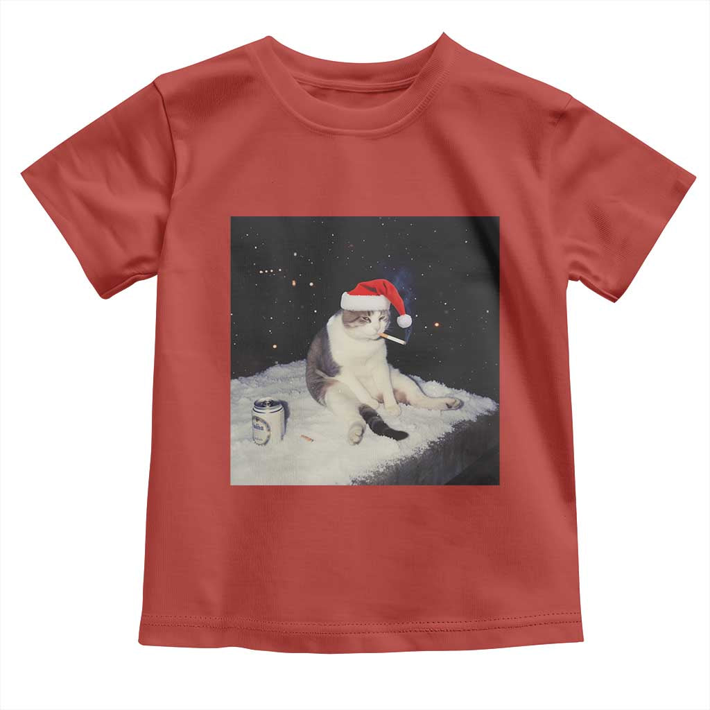 Funny Smoking Cat Christmas Meme Toddler T Shirt - Wonder Print Shop