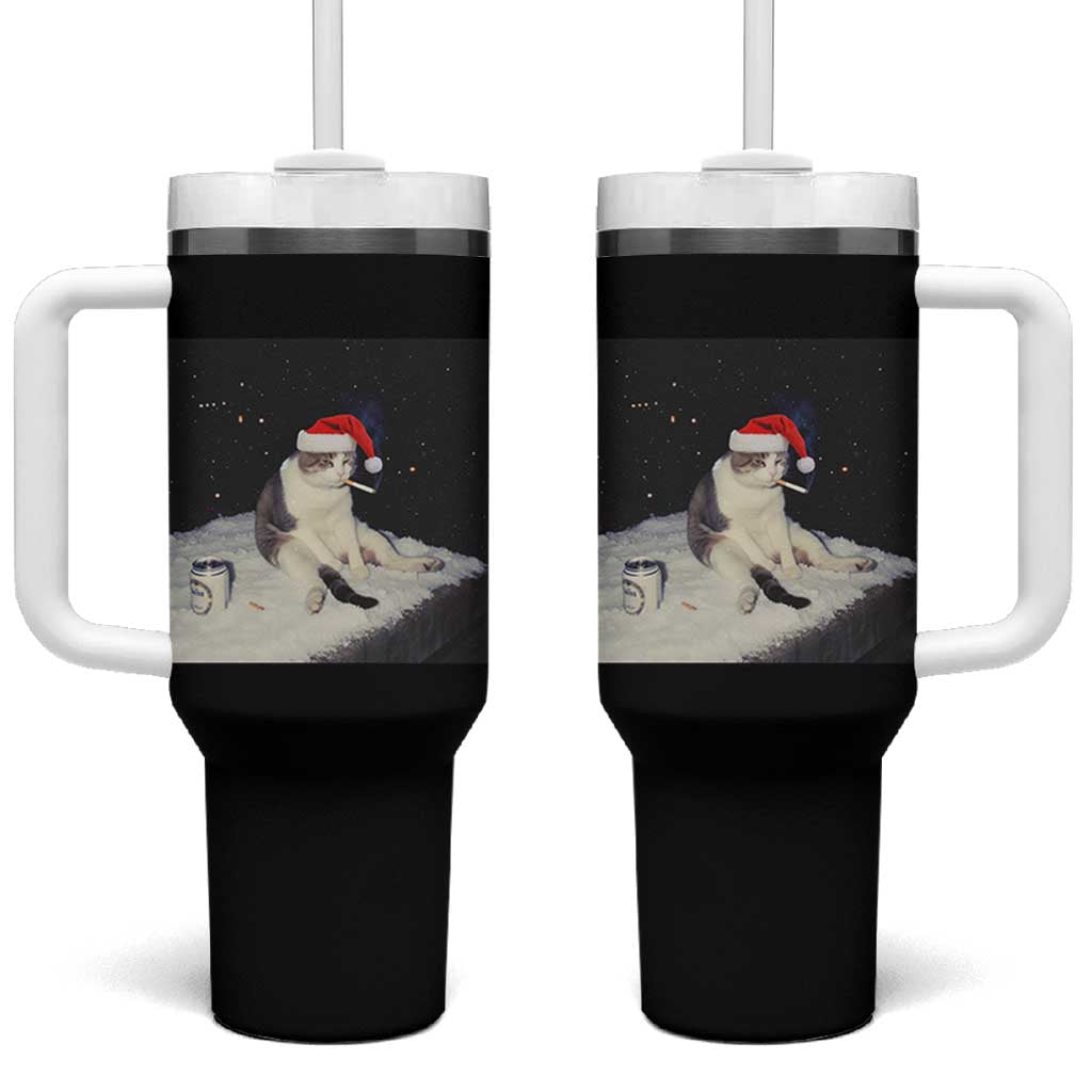 Funny Smoking Cat Christmas Meme Tumbler With Handle - Wonder Print Shop