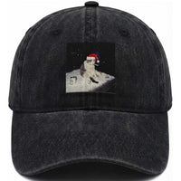 Funny Smoking Cat Christmas Meme Washed Cotton Baseball Cap