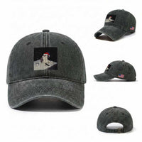 Funny Smoking Cat Christmas Meme Washed Cotton Baseball Cap