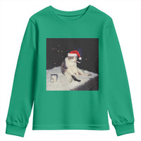 Funny Smoking Cat Christmas Meme Youth Sweatshirt - Wonder Print Shop