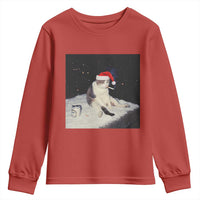 Funny Smoking Cat Christmas Meme Youth Sweatshirt - Wonder Print Shop